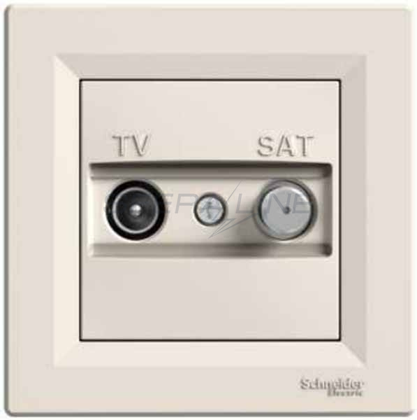 Розетка TV-SAT кінцева (1 дБ), кремовий, Asfora